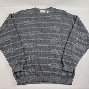 Vintage Boundary Waters Wool Blend Sweater Grey Men's Lg